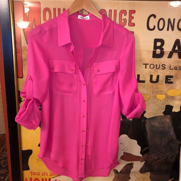 Charlie by Matthew Zink Tops - Charlie by Matthew Zink pink/fuchsia shirt S/M 💗